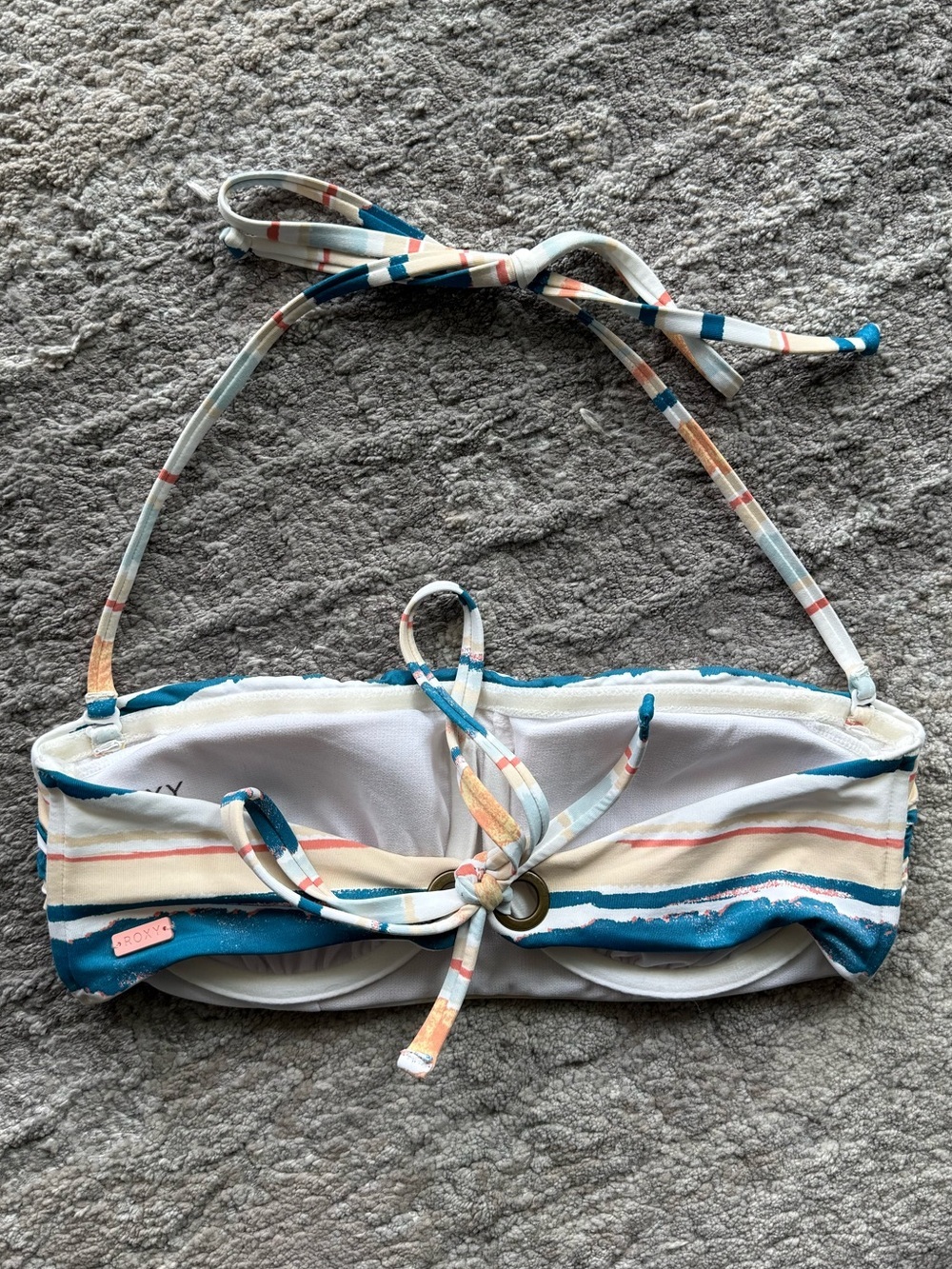 Roxy Strapless Bandeau Swim Bikini Top | S - Picture 3 of 5